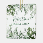 Waterverf voor gezinskool Ivy Sage Ferns Botanisch Keramisch Ornament (Links)