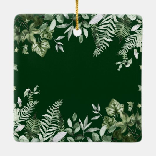 Waterverf voor gezinskool Ivy Sage Ferns Botanisch Keramisch Ornament (Achterkant)