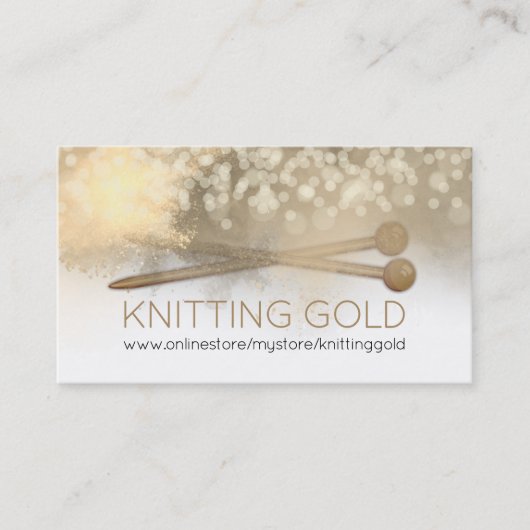 Waterverf voor gouden knitsnaalden visitekaartje (Voorkant)