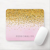 Waterverf voor goudroze Confetti Muismat (Met muis)