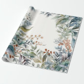 Waterverf voor groene en Aqua-vulling Cadeaupapier (Uitgerold)