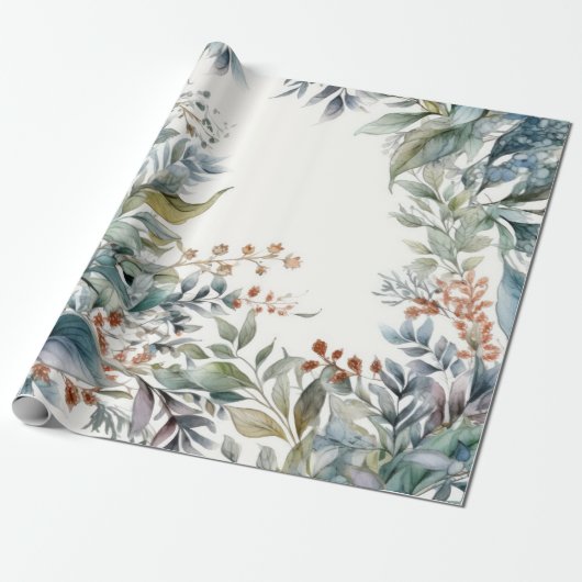 Waterverf voor groene en Aqua-vulling Cadeaupapier (Uitgerold)