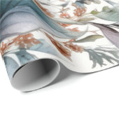 Waterverf voor groene en Aqua-vulling Cadeaupapier (Rol Hoek)