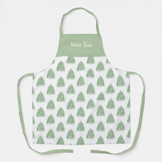 Waterverf voor groene kerstbomen schort (Voorkant)