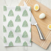 Waterverf voor groene kerstbomen theedoek (Quarter Fold)