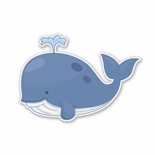 Waterverf voor grote blauwe walvis sticker (Voorkant)