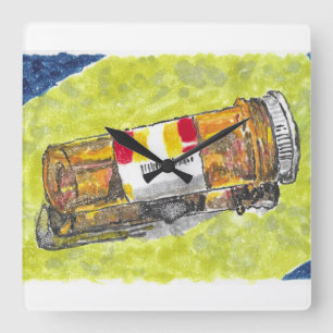 Waterverf voor grote pil vierkante klok