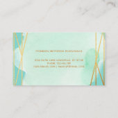 Waterverf voor handtekenscript Aqua Gold Geometric Visitekaartje (Achterkant)