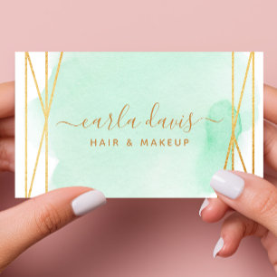 Waterverf voor handtekenscript Aqua Gold Geometric Visitekaartje