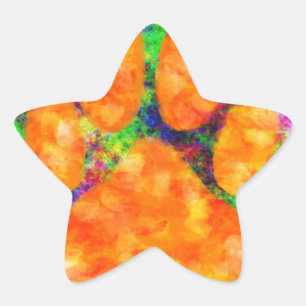 Waterverf voor het afdrukken van dubbele pagina's ster sticker