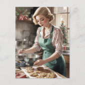 Waterverf voor het bakken van kerstkoekjes briefkaart (Voorkant)