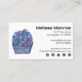 Waterverf voor het inkorten van blauwe bessen visitekaartje (Achterkant)