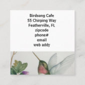 Waterverf voor het schilderen van levende vogels E Vierkante Visitekaartje (Achterkant)