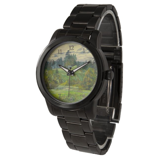 Waterverf voor het schilderen van pijnbomen horloge (Gekanteld)