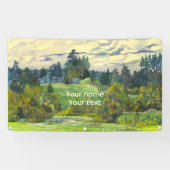 Waterverf voor het schilderen van pijnbomen op zij spandoek (Horizontaal)