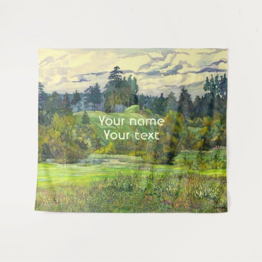 Waterverf voor het schilderen van pijnbomen op zij wandkleed (Voorkant (horizontaal))