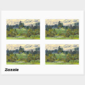 Waterverf voor het schilderen van pijnbomen rechthoekige sticker (Vel)