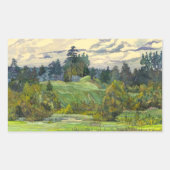 Waterverf voor het schilderen van pijnbomen rechthoekige sticker (Voorkant)