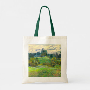 Waterverf voor het schilderen van pijnbomen tote bag