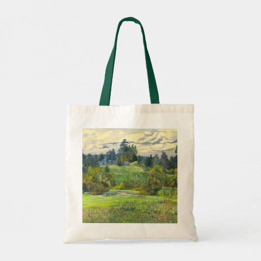 Waterverf voor het schilderen van pijnbomen tote bag (Achterkant)