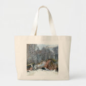 Waterverf voor het schilderen van sneeuwvlokken op grote tote bag (Voorkant)