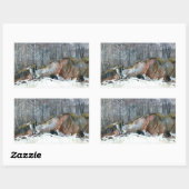 Waterverf voor het schilderen van sneeuwvlokken op rechthoekige sticker (Vel)