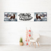 Waterverf voor het smeren van een kerst-jaknenbos spandoek (Insitu)