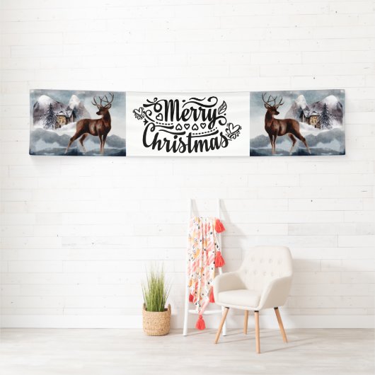 Waterverf voor het smeren van een kerst-jaknenbos spandoek (Insitu)