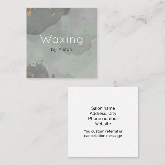 Waterverf voor het wassen van grijs goud vierkante visitekaartje (Voorkant / Achterkant)