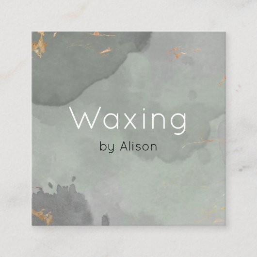 Waterverf voor het wassen van grijs goud vierkante visitekaartje (Voorkant)