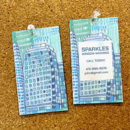 Waterverf voor het wassen van het bedrijfswasvenst visitekaartje