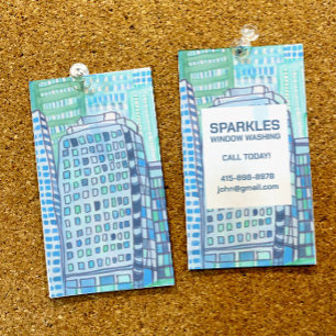 Waterverf voor het wassen van het bedrijfswasvenst visitekaartje