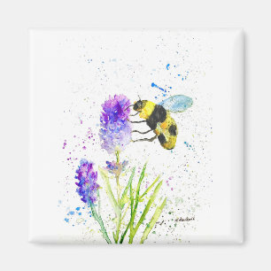 Waterverf voor hommels en bloemen magneet