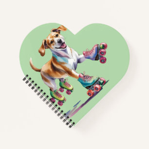 Waterverf voor honden op roller Schaatsen Notitieboek
