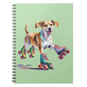 Waterverf voor honden op roller Schaatsen Notitieboek