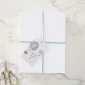 Waterverf voor hot-luchtballon Hartelijk dank voor Cadeaulabel (Met Touw)