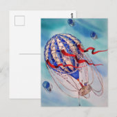 Waterverf voor hot-luchtballonwapening briefkaart (Voorkant / Achterkant)