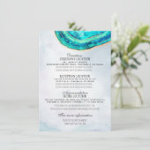 Waterverf voor huwelijksdetails Blauwgroen en goud Kaart (Staand voorkant)