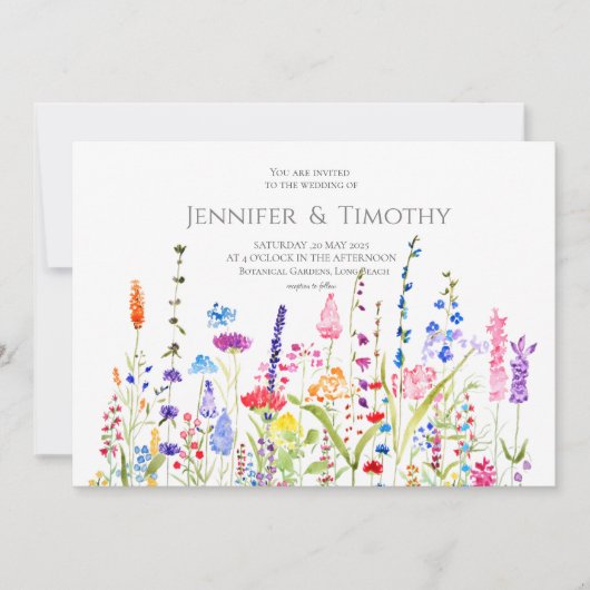 Waterverf voor huwelijksuitnodiging voor kleurrijk kaart (Voorkant)
