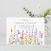 Waterverf voor huwelijksuitnodiging voor kleurrijk kaart (Staand voorkant)