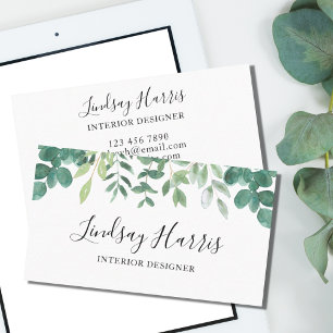 Waterverf voor interieurontwerper Eucalyptus Visitekaartje