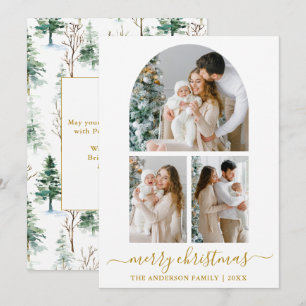 Waterverf voor kalligrafie 3 Fotoboog Gold Feestdagenkaart