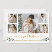 Waterverf voor kalligrafie Eucalyptus Gold Kerstmi Feestdagenkaart (Voorkant)