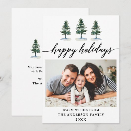 Waterverf voor kalligrafie feestdagenkaart (Voorkant / Achterkant)