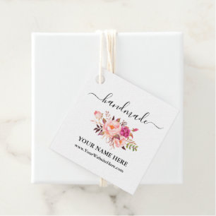 Waterverf voor kalligrafie Roze Floral Handgemaakt Bedankjes Labels