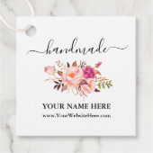 Waterverf voor kalligrafie Roze Floral Handgemaakt Bedankjes Labels (Voorkant)