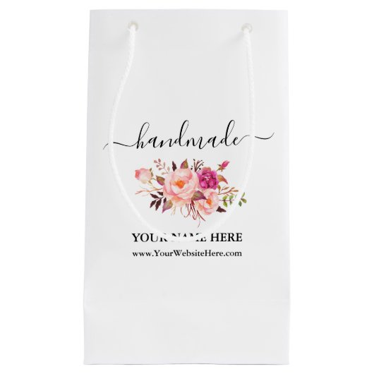 Waterverf voor kalligrafie Roze handgemaakte tas Klein Cadeauzakje (Voorkant)