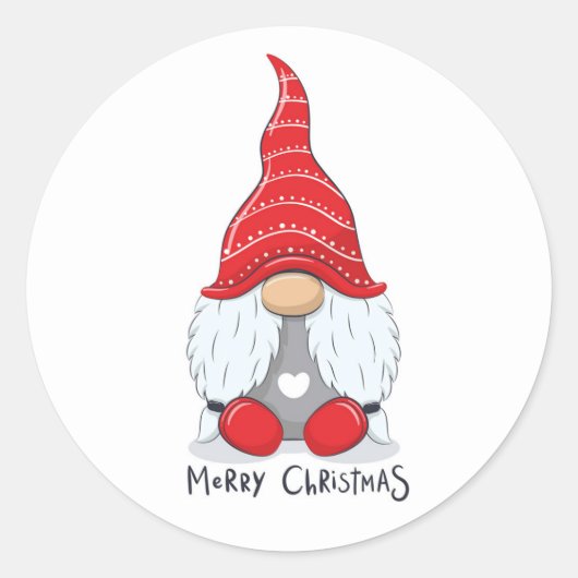 Waterverf voor kerst met kerst ronde sticker (Voorkant)