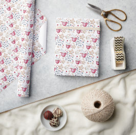 Waterverf voor kerst-warme cacao en koekjes cadeaupapier