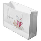 Waterverf voor kerst-warme cacao en koekjes groot cadeauzakje (Voorkant Gekanteld)